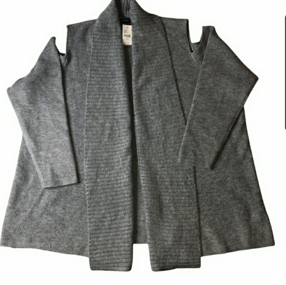 Lane Bryant Gray Cold Shoulder Swing Cardigan Size 26W NWOT
